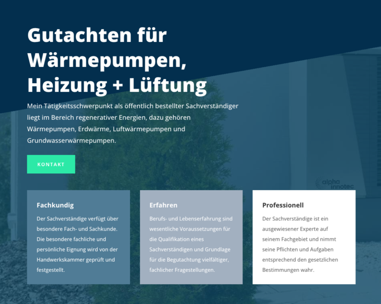 Screenshot einer Website als Platzhalter