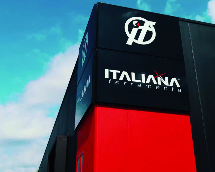 Gebäude der Italiana Ferramenta, Ausschnitt mit Logo